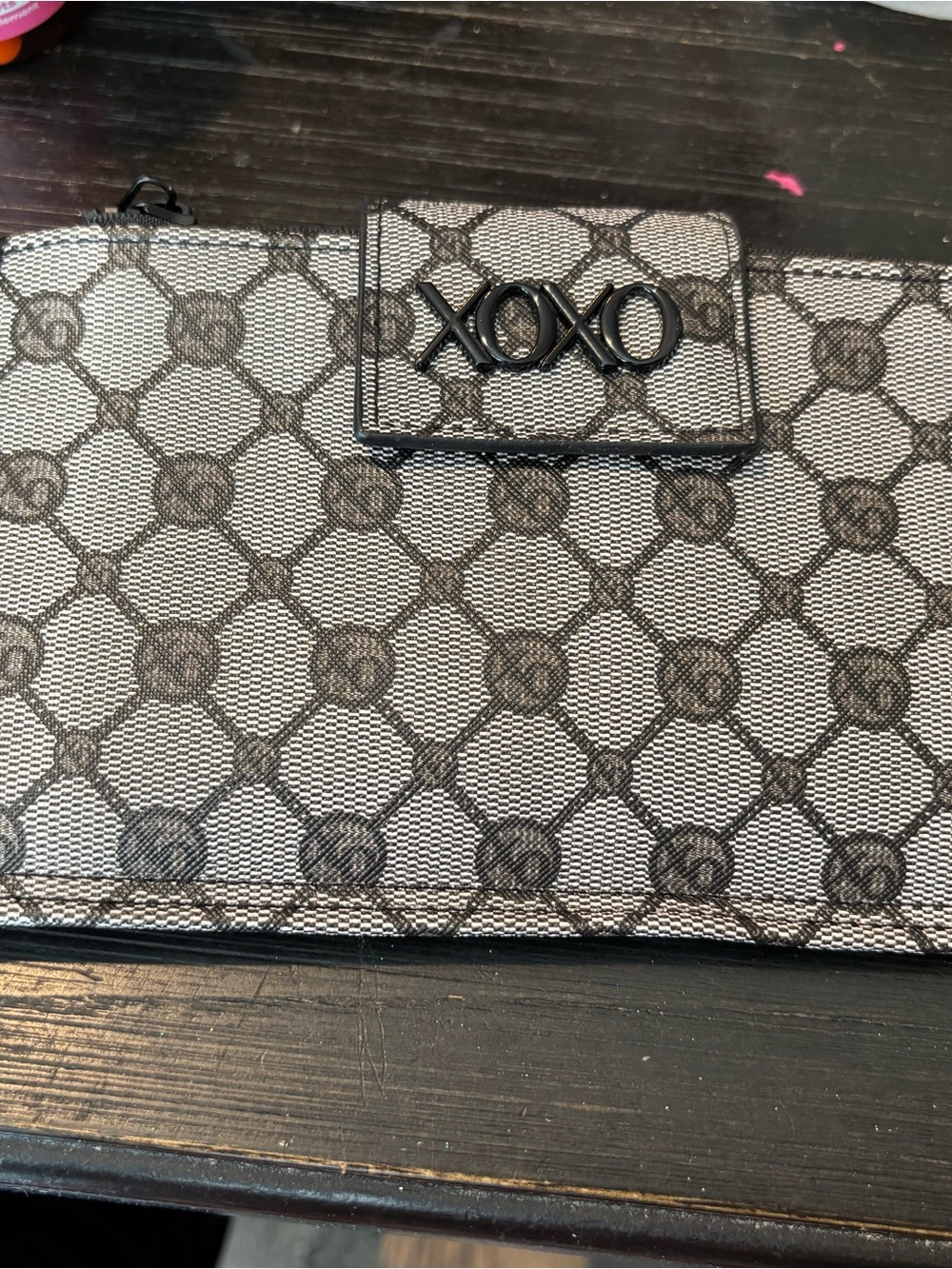 XOXO Gray Monogram Large Wallet - XOXO